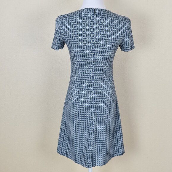 Theory Jatinn Hex Wool Printed Short Sleeve Dress - 2 - Picture 5 of 9